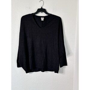 NATORI Women's Blouse Sweater V-Neck Rayon Blend Oversized.Size M Long sleeve